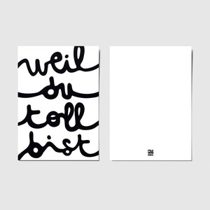 Grußkarte "Weil Du Toll Bist" - Postkarte, Lieblingsmensch Karte, Geburtstagskarte, Geschenk für Besten Freund, Geschenk für Mama/Papa image 4