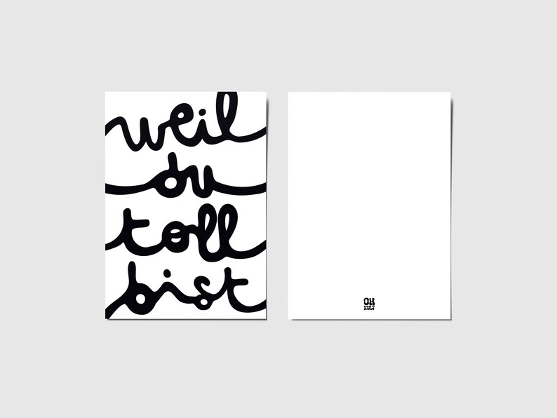Grußkarte "Weil Du Toll Bist" - Postkarte, Lieblingsmensch Karte, Geburtstagskarte, Geschenk für Besten Freund, Geschenk für Mama/Papa image 4