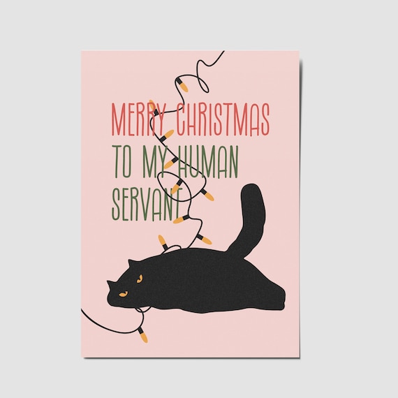 Weihnachtskarte, Christmas Cat card, lustige Katze Weihnachten karte Geschenk