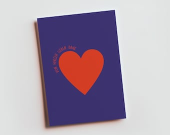 Von Herzen lieben Dank, Minimalist Thank You Card, A6 with enveloppe