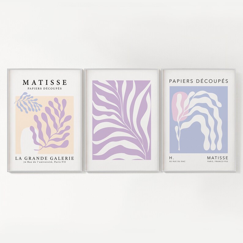 PRINTABLE Henri Matisse Pastel Print Set of 3, Set of Matisse Wall ...
