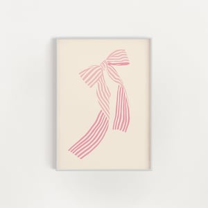 Coquette Pink Bow Print, Vintage Hair Bow Poster, Coquette Room Decor, Balletcore Wall Art, Coquette Dorm Room, Coastal Granddaughter Bow
