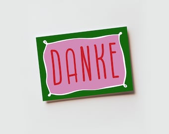 Greeting Card „Danke“, Minimalist Thank You Card, A6 with enveloppe