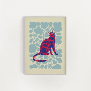 Cat Art Print, Cat Lover Art, Cute Cat Lover Gift, Cat Poster, Cute Cat Print, Abstract Art Print, Digital Download