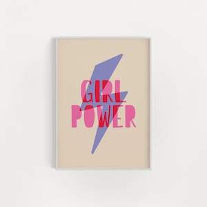 Girl Power Poster, Girl Power Print, Grl Pwr Poster, Printable Wall Art, Feminism Poster, Girl Room, large Printable, Feminist Quote