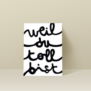 Grußkarte "Weil Du Toll Bist" - Postkarte, Lieblingsmensch Karte, Geburtstagskarte, Geschenk für Besten Freund, Geschenk für Mama/Papa image 3