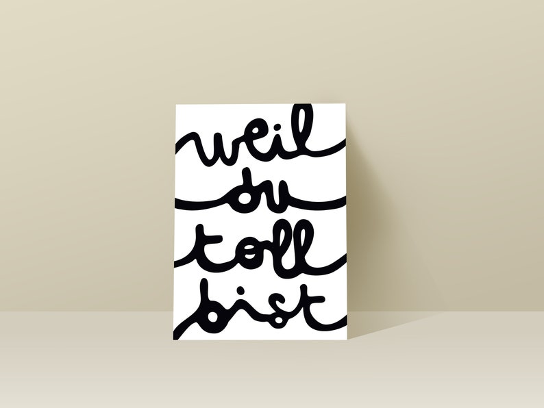 Grußkarte "Weil Du Toll Bist" - Postkarte, Lieblingsmensch Karte, Geburtstagskarte, Geschenk für Besten Freund, Geschenk für Mama/Papa image 3