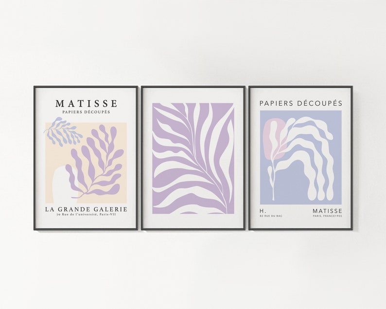 PRINTABLE Henri Matisse Pastel Print Set of 3, Set of Matisse Wall ...