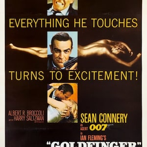 Goldfinger (1964) Original US One Sheet Linen Backed