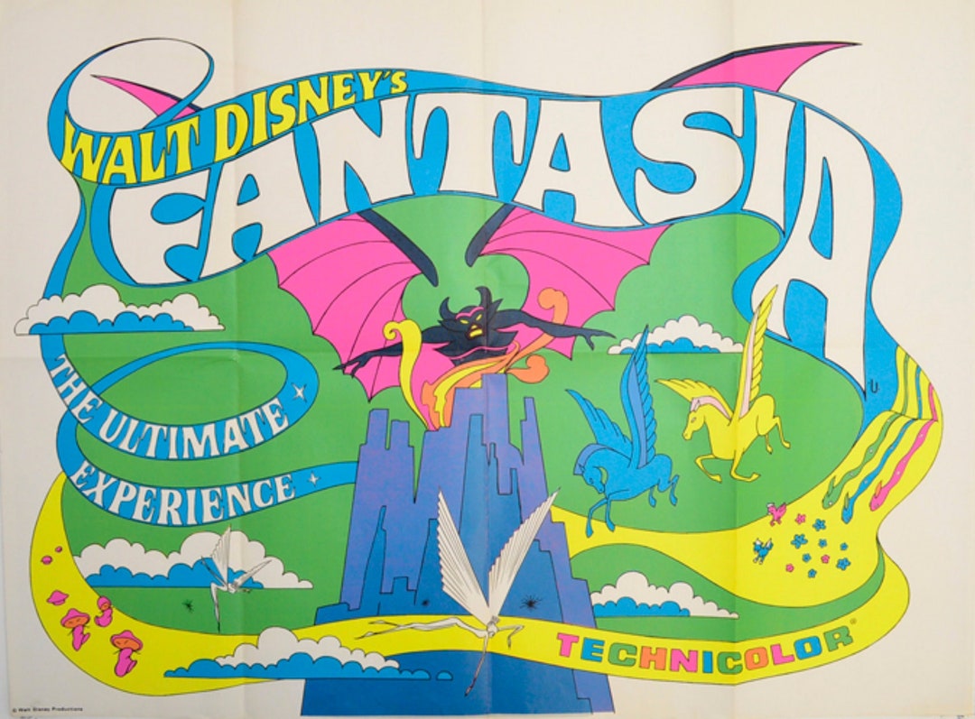 Fantasia Original 1970 Re-release Quad Poster - Etsy