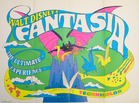 Fantasia Original 1970 Re-release Quad Poster - Etsy