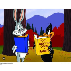 Spit Cooked Rabbit Cartoon Classic Moments - 1001 Ways to Cook a Rabbit - Etsy