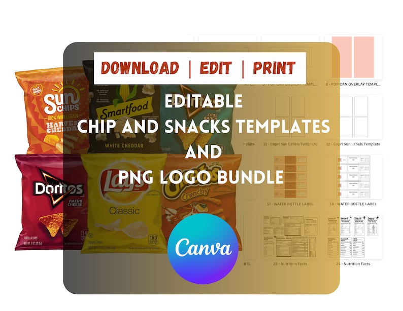 Chips TEMPLATE BUNDLE Party Favor Template Canva Editable DIY Doritos Chips TEMPLATE BUNDLE Party Favor Template Canva Editable DIY Doritos