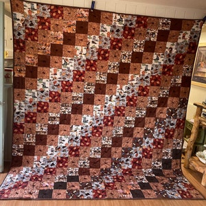 Western Quilt, Log Cabin Quilt, Queen Size Quilt, Patchwork Quilt, Custom Made Quilt, Sew Much Fun Quilt image 1