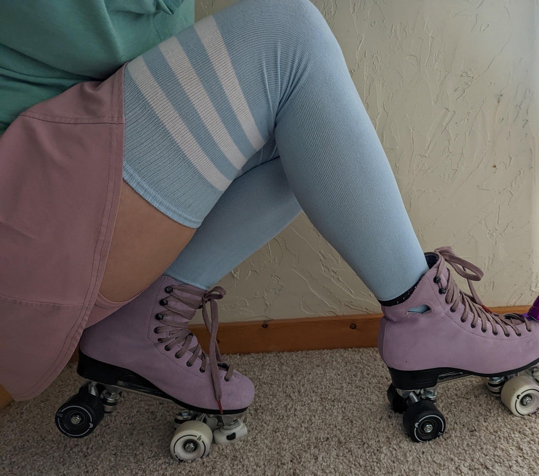 Roller Skate Socks, Thigh High Socks, Retro Socks, Striped Socks, Retro