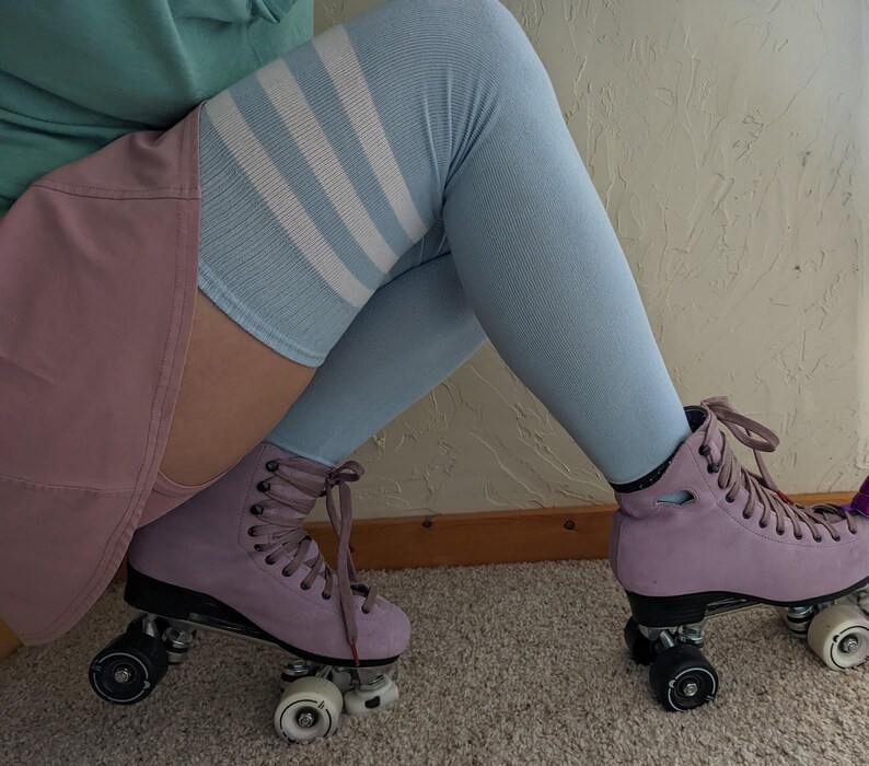 Roller Skate Socks, Thigh High Socks, Retro Socks, Striped Socks, Retro