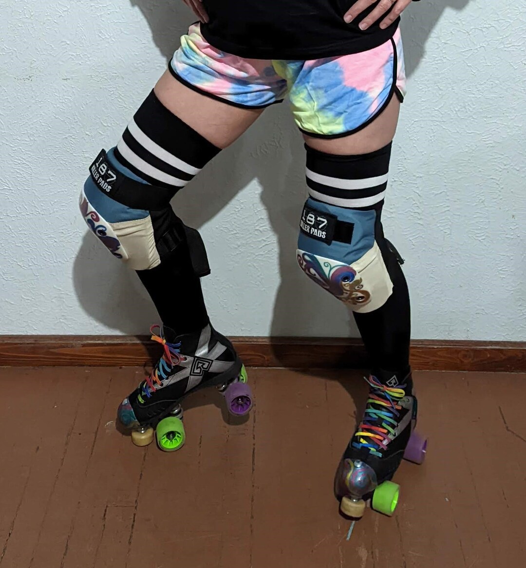Roller Skate Socks Thigh High Socks Retro Socks Striped Etsy
