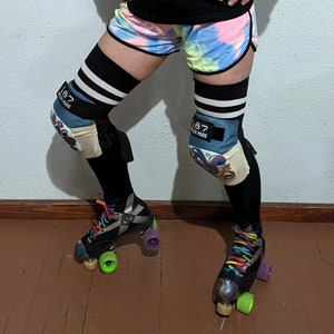 Roller Skate Socks, Thigh High Socks, Retro Socks, Striped Socks, Black Stripe Socks, Over the Knee Socks