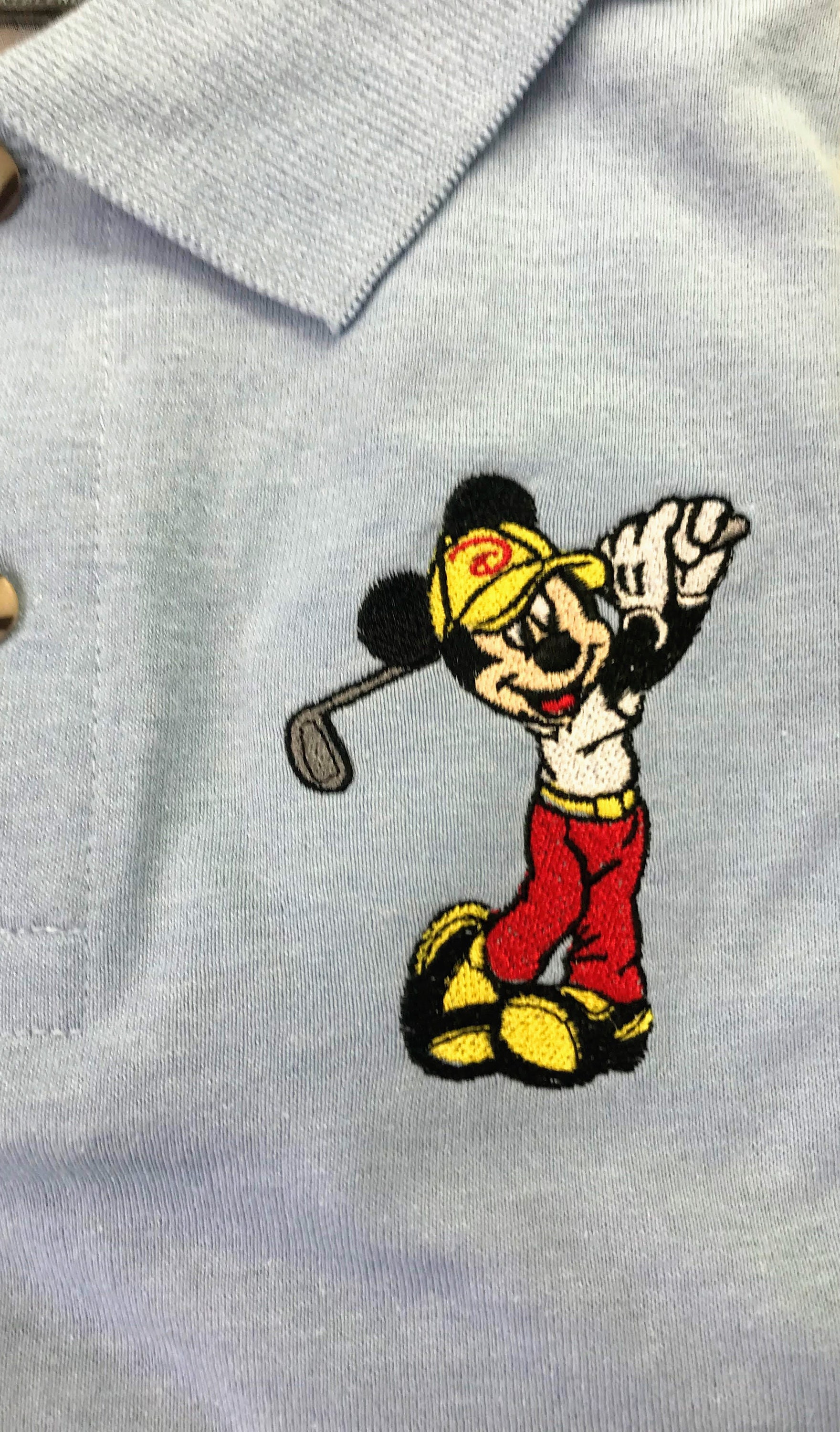 Golfing Mickey Mouse Embroidered Polo