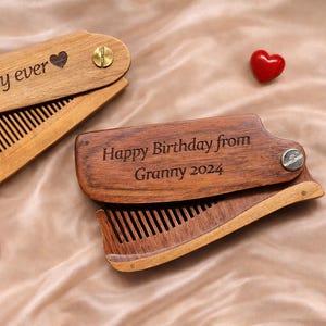 Personalized Wood Beard Comb, Engraved Father's Day Gift, Valentine gift