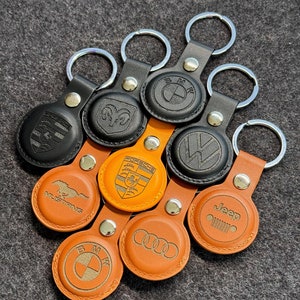Personalized AirTag Holder Customized leather Airtag Case Airtag Keychain Handwriting Keychain Customized Airtag Bulk Airtag Case