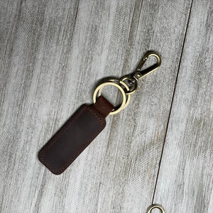 Handwriting Keychain Customized Leather Keychain Engraved Keychain Personalized Handwriting gift 3rd Year Anniversary gift Christmas gift Dark Brown