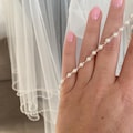 Pearl Edge Wedding Veil, Handmade Ivory /  White Bridal Veil, One-Tier Elbow, Hip, Fingertip Floor, Chapel, Churt, Cathedral Veil product logo
