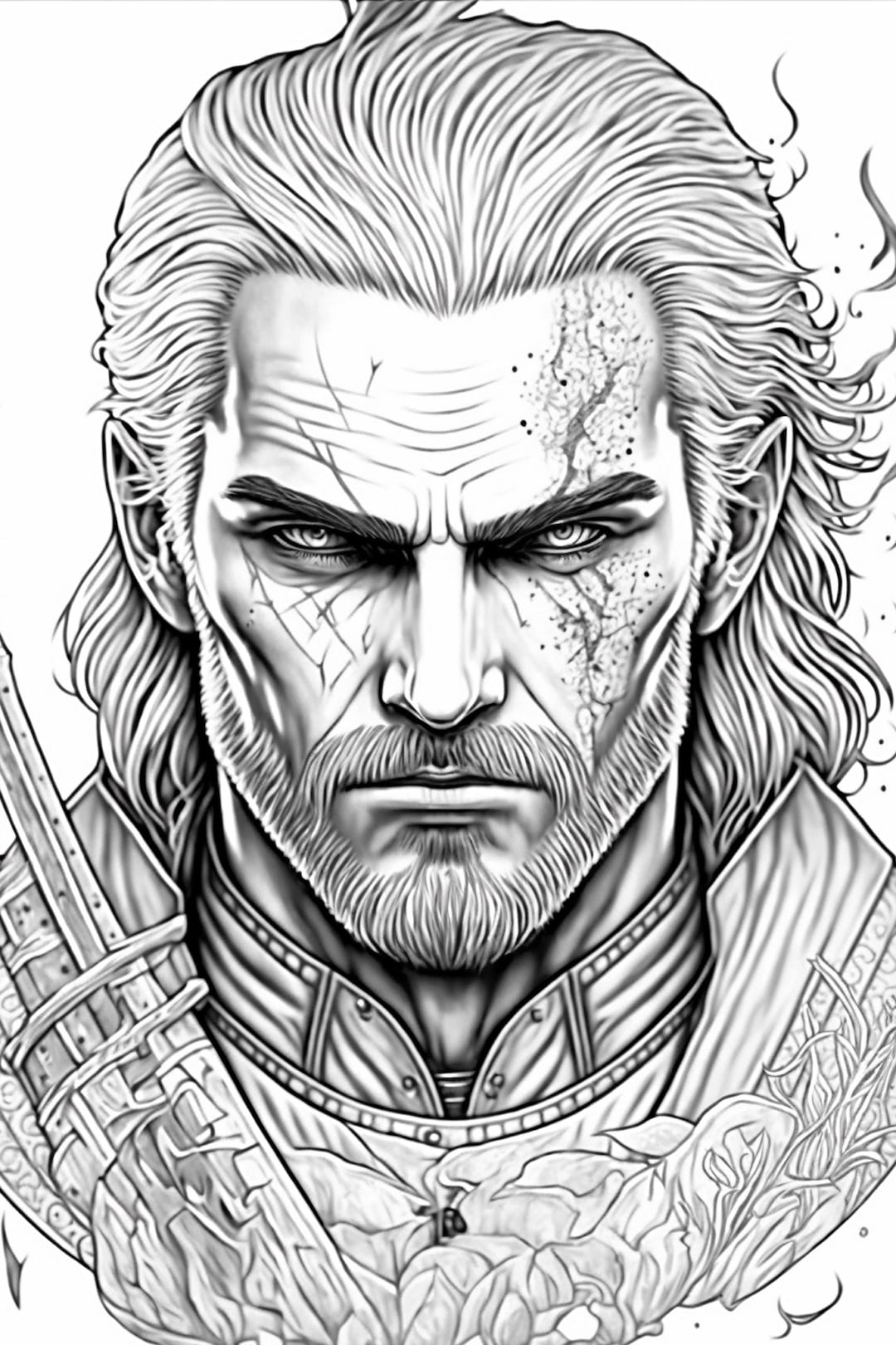 The Witcher Coloring Page or Poster for Adults or Teens - Etsy