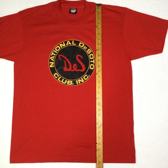 Vtg National DeSoto Club Red Tshirt Single Stitch… - image 9