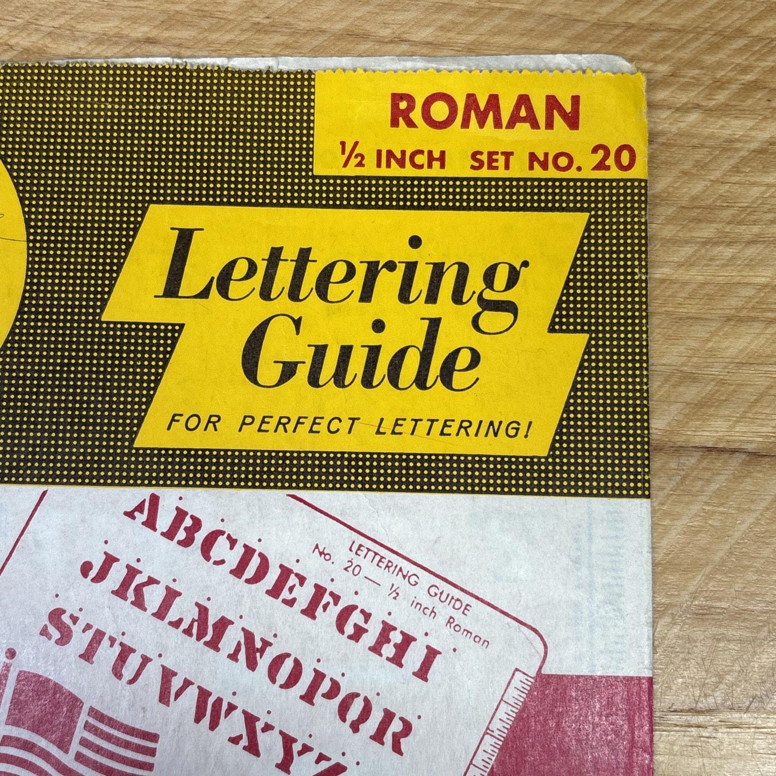 Duro Lettering VTG Duro Dan Lettering Guide Stencil Stenso #20 Roman 1/2” 1966 Decal ...