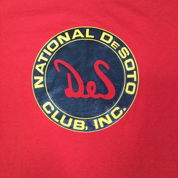 Vtg National DeSoto Club Red Tshirt Single Stitch… - image 2