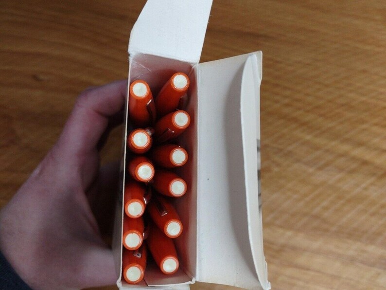 Rotulador Faber Castell Wonderiter naranja 12, plástico sólido, punta fina, vintage, años 80 y 90 imagen 5