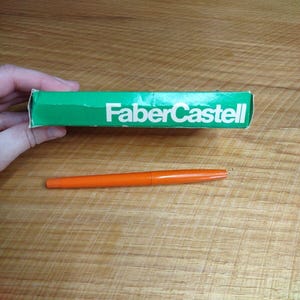 Rotulador Faber Castell Wonderiter naranja 12, plástico sólido, punta fina, vintage, años 80 y 90 imagen 3
