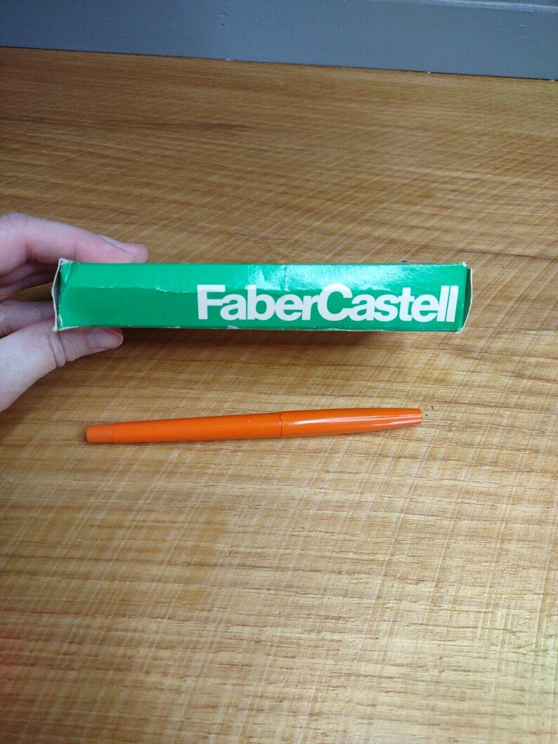 Rotulador Faber Castell Wonderiter naranja 12, plástico sólido, punta fina, vintage, años 80 y 90 imagen 3