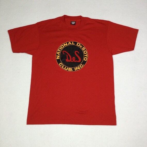 Vtg National DeSoto Club Red Tshirt Single Stitch… - image 1