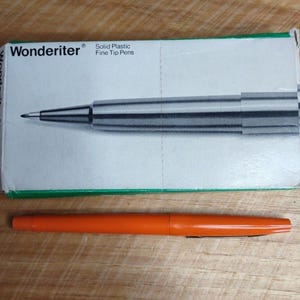 Rotulador Faber Castell Wonderiter naranja 12, plástico sólido, punta fina, vintage, años 80 y 90 imagen 4