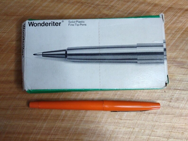 Rotulador Faber Castell Wonderiter naranja 12, plástico sólido, punta fina, vintage, años 80 y 90 imagen 4