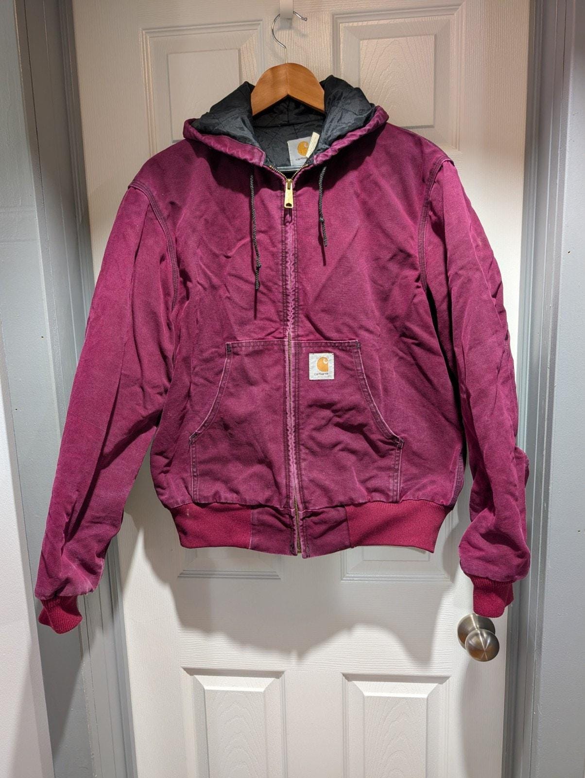 Carhartt Jacket Burgundy - Etsy