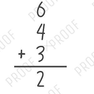 May include: A simple addition problem written in black ink on a white background. The problem is 4 + 3 = 7. The answer is written below the line as 7.