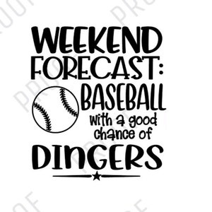 Béisbol // Pronóstico de fin de semana // Dingers // Home Run // Día del juego // Swag // SVG // Cricut // Descarga digital instantánea
