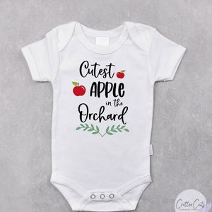 Cutest Apple in the Orchard Onesie, Fall Baby Outfit, Baby Shower Gift, Custom Baby Onesie