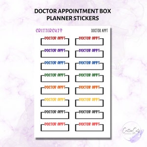 Doctor Appointment Planner Stickers: Functional Box Stickers