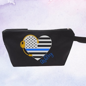 Dispatcher Headset Bag - Personalized Dispatcher Bag, 911 Dispatcher Gifts, Thin Gold Line Bag, Headset Bags, Dispatch Week Gifts