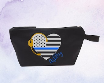 Dispatcher Headset Bag - Personalized Dispatcher Bag, 911 Dispatcher Gifts, Thin Gold Line Bag, Headset Bags, Dispatch Week Gifts