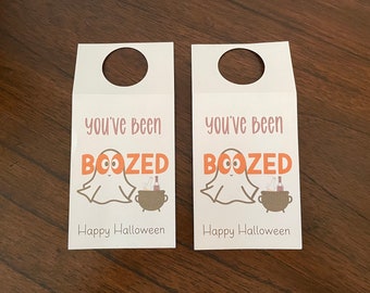 You've Been Boozed Tag, Wine Tags, Halloween Gift Tag, Liquor Bottle Gift Tag, Set of 2 Tags