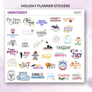 2025 Holiday Planner Stickers: Seasonal Calendar Decals