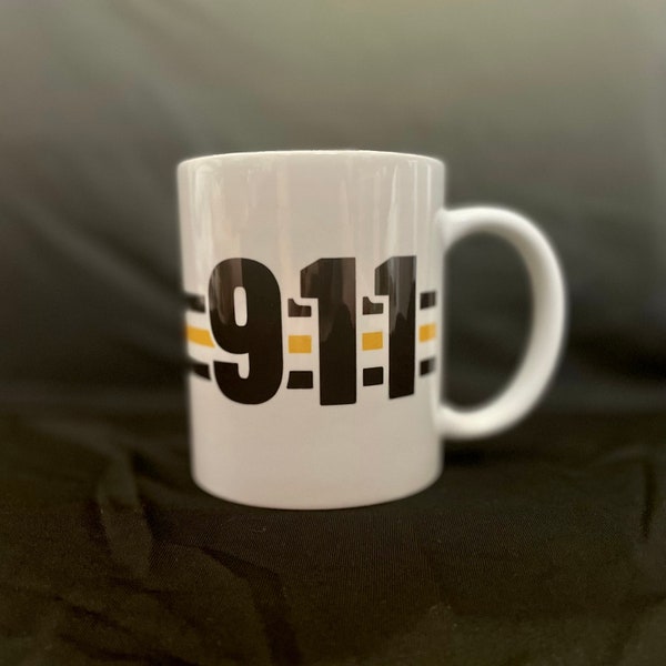 Dispatcher Coffee Cup, Dispatch Week Gifts, Thin Gold Line Coffee Mug, Law Enforcement Coffee Mugs, 911 Coffee Mug, 911 Dispatch Gifts