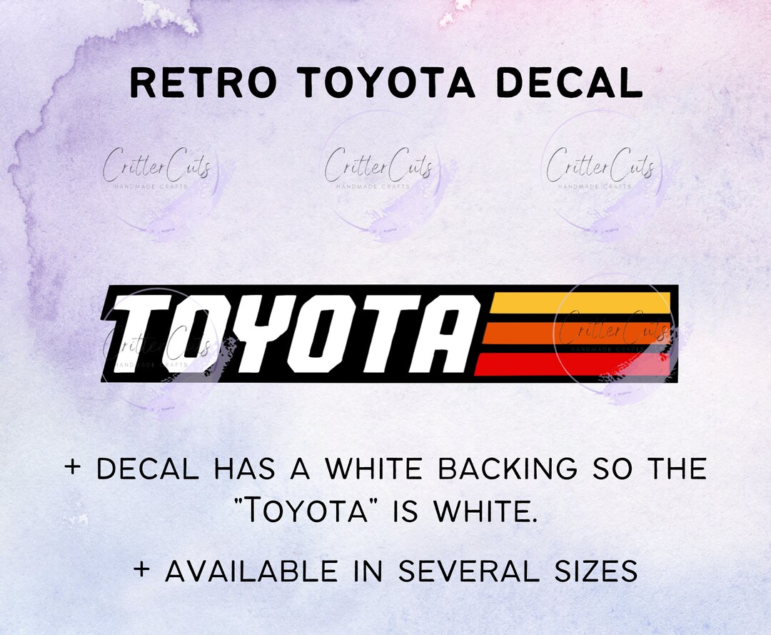 Retro Toyota Decal 4runner Decal Old School Toyota Stickers Etsy