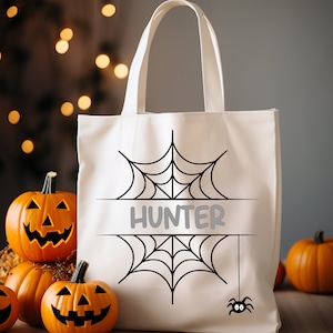 Trick or Treat Bag, Personalized Candy Bag, Spider Candy Bag, Custom Halloween Treat Bag, Mini Trick or Treat Bags