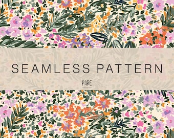 Seamless Fall Flowers File | Fall Digital Paper | Scrapbooking | Flower Background | Flower Pattern, Fall Flower Pattern | Seamless Flowers
